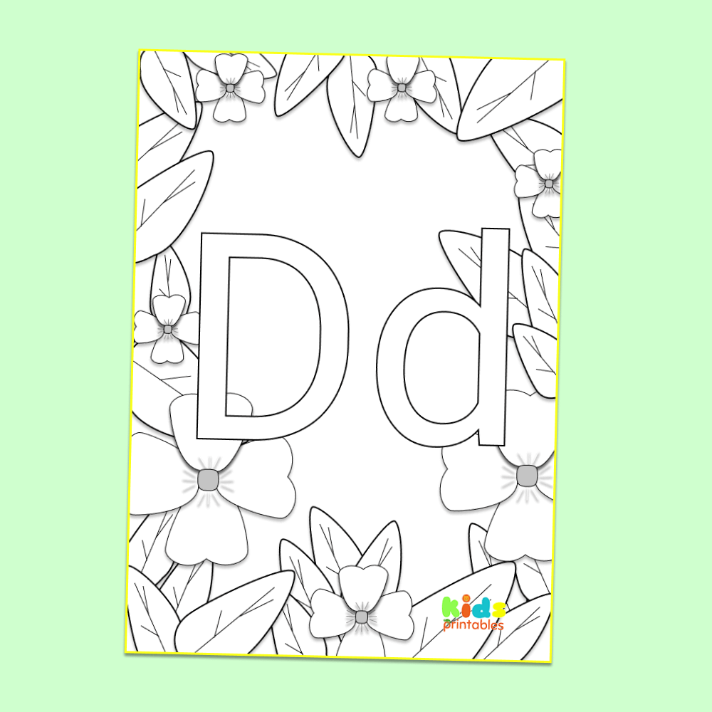 Letter d coloring pages kids