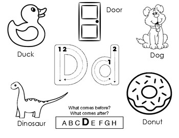 Letter d coloring worksheet by ashleynicole tpt