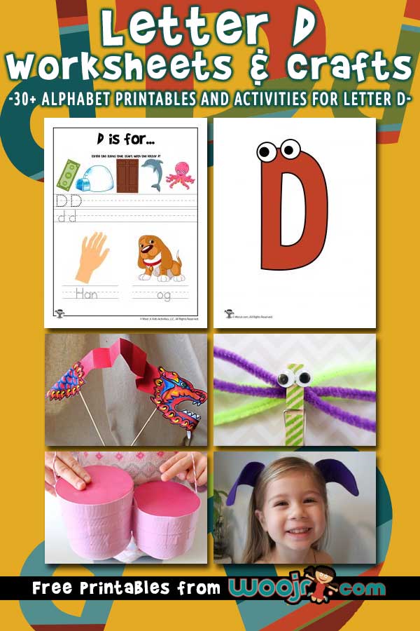 Letter d worksheets crafts woo jr kids activities childrens publishing