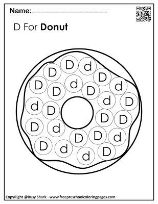 Letter d dot markers free pages dot markers letter d worksheet letter d crafts