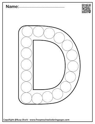 Letter d dot markers free pages letter d crafts preschool alphabet printables letter a crafts