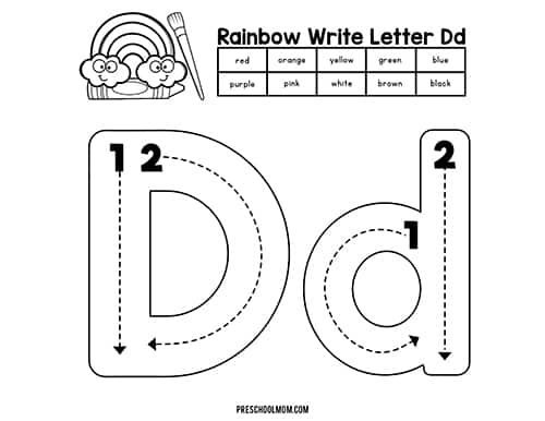 Letter d preschool printables