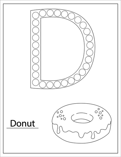 Premium vector dot markers alphabet coloring pages for food topic activities for toddlers and preschoolers