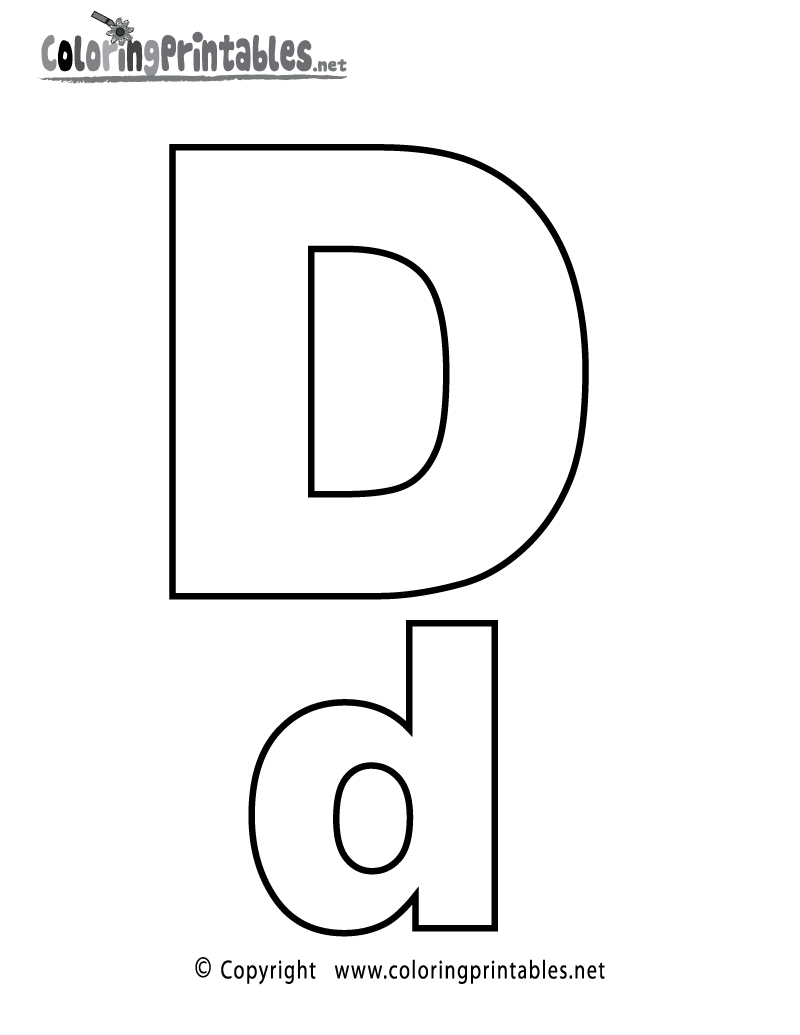 Alphabet letter d coloring page