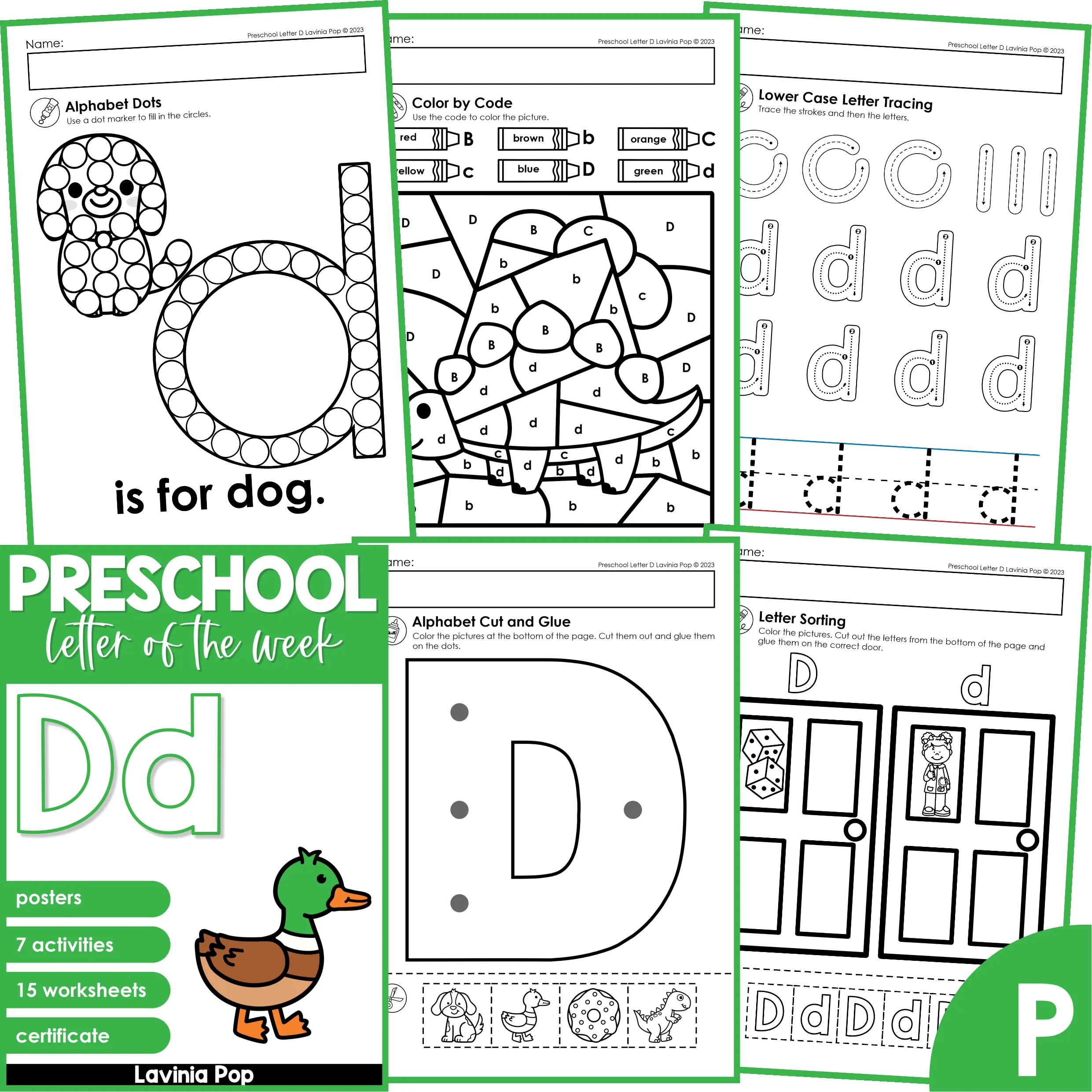 Preschool alphabet letter of the week d