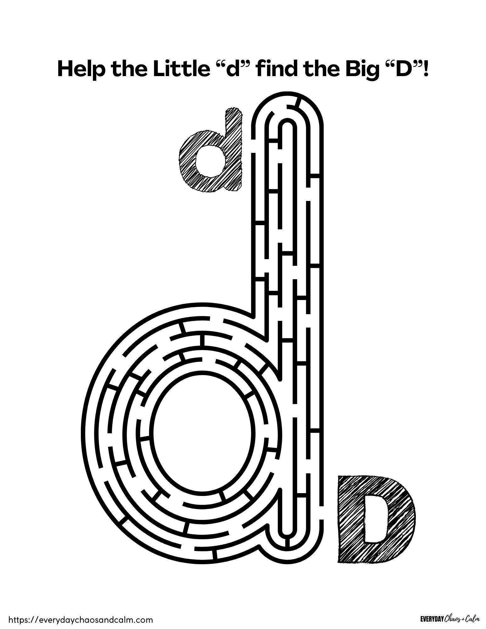 Free printable letter d worksheets