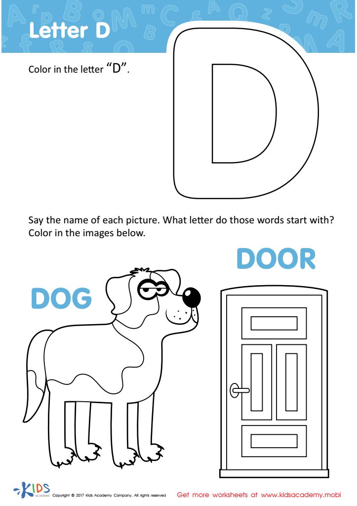 Letter d worksheets free letter d coloring pages tracing letter d printable pdf worksheets for toddlers