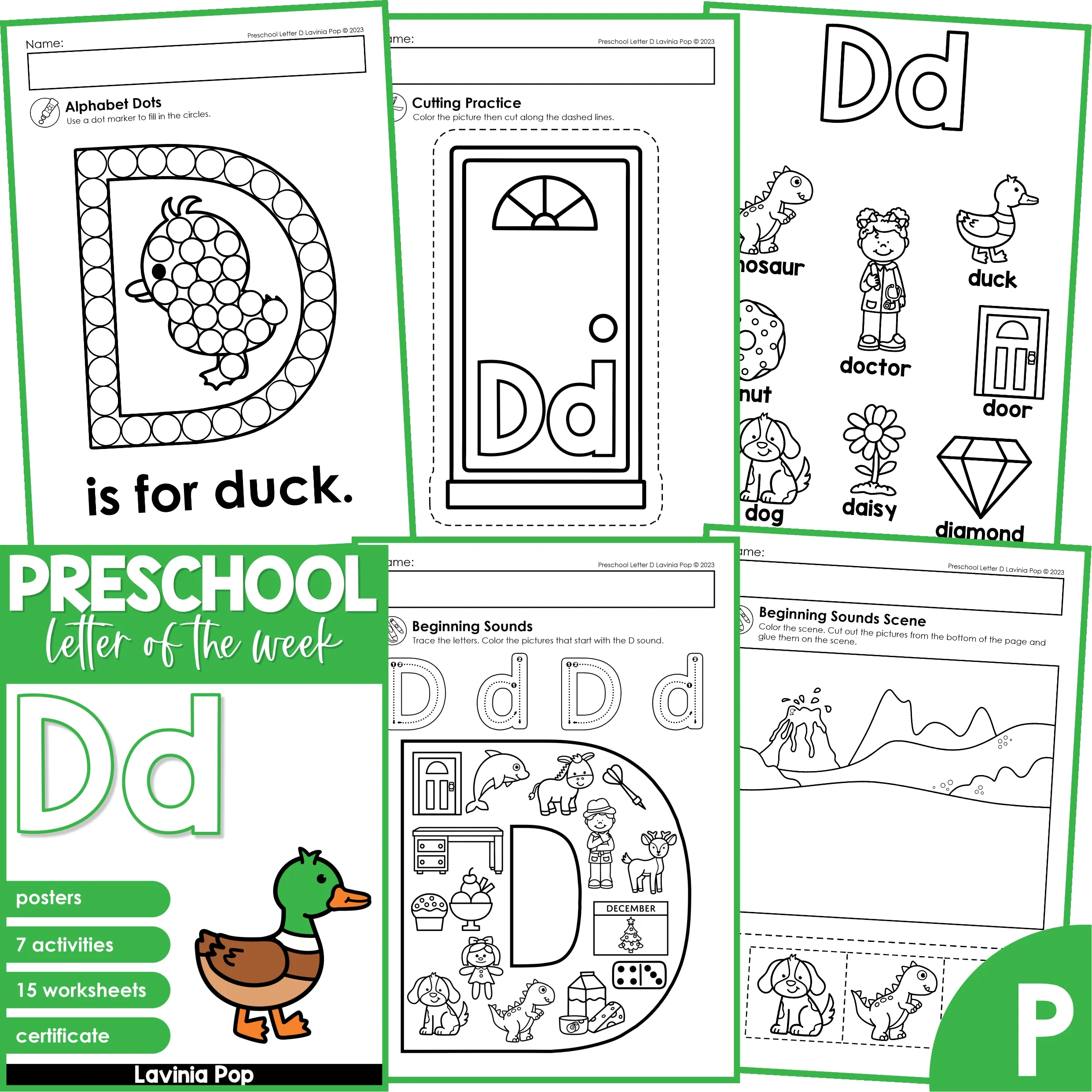 Preschool alphabet letter of the week d