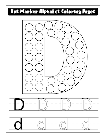 Premium vector dot marker alphabet coloring pages for toddlers vector