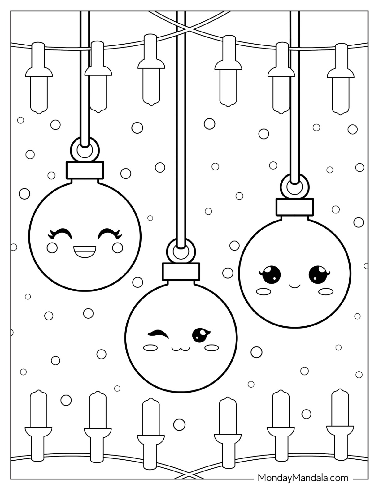 Christmas ornament coloring pages free printables