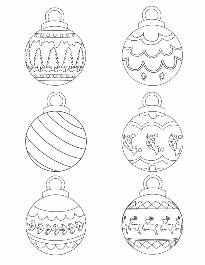 Christmas ornament coloring page printables