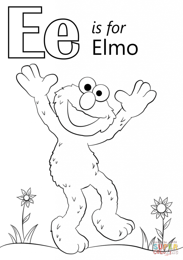 Letter e coloring pages