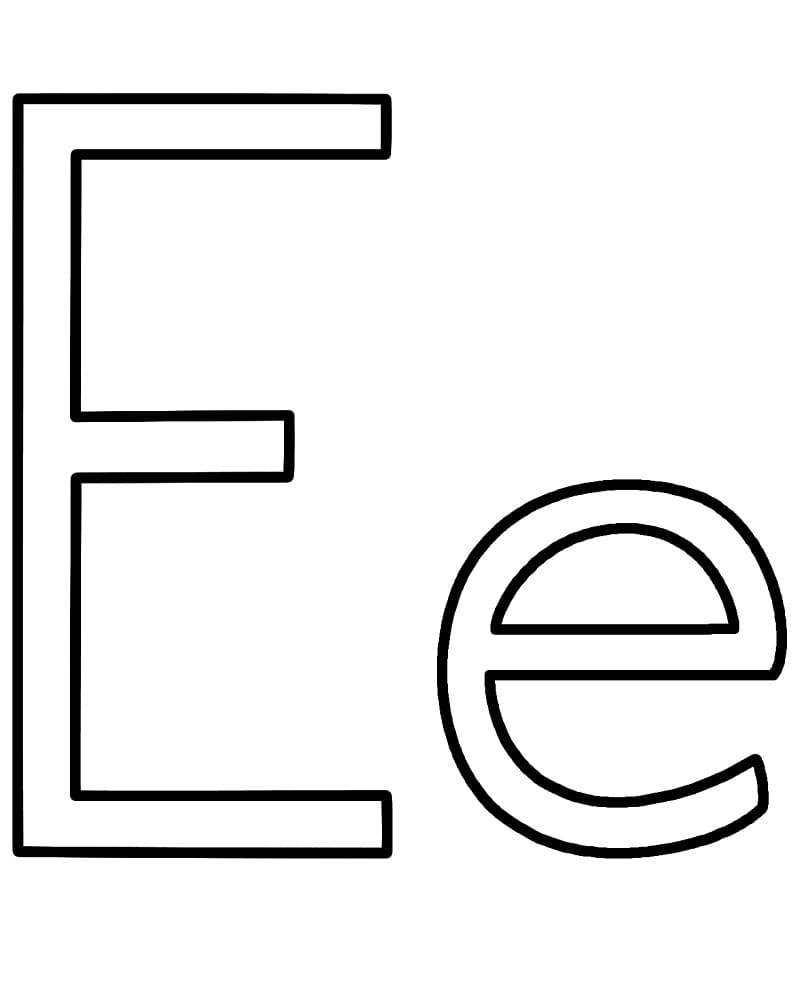 Print letter e coloring page