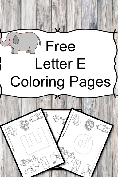 Letter e coloring pages