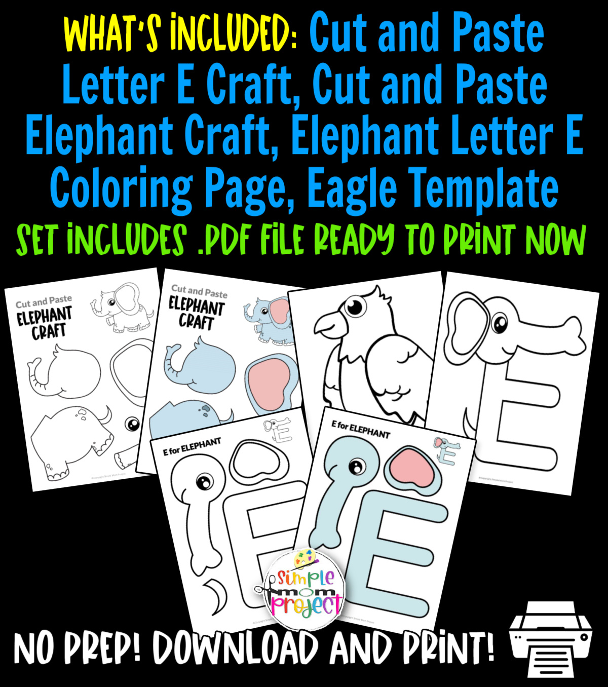 Fun letter e craft bundle