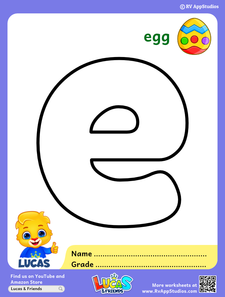 Alphabet e coloring pages