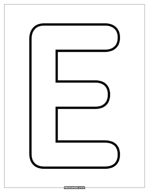 Letter e preschool printables