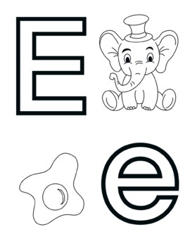 Letter e alphabet coloring page sheet by knox worksheets tpt