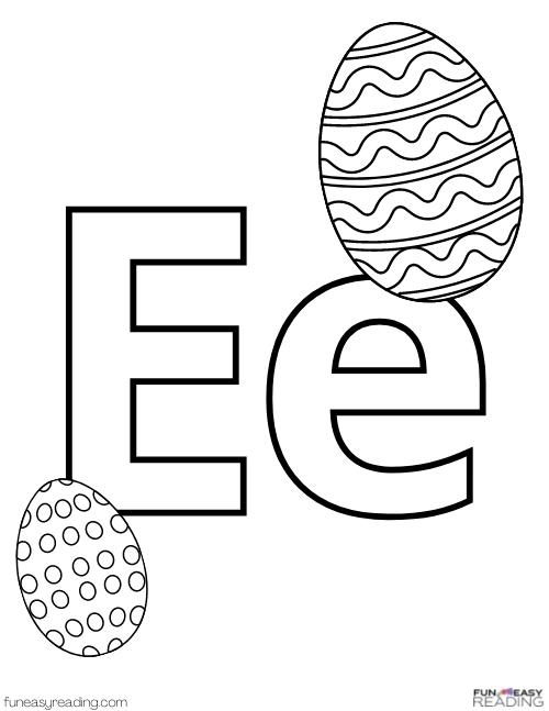 Free letter e coloring pages for preschoolers