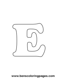 Free letter e coloring page