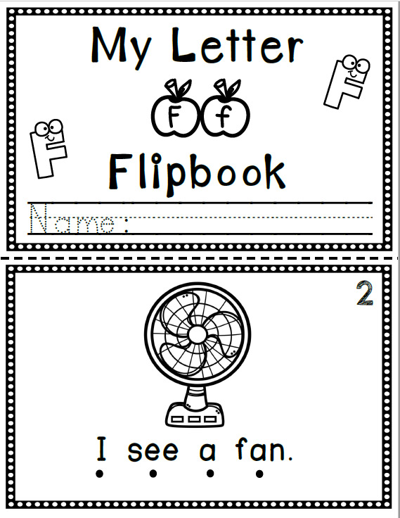 My letter f flip book flipbook