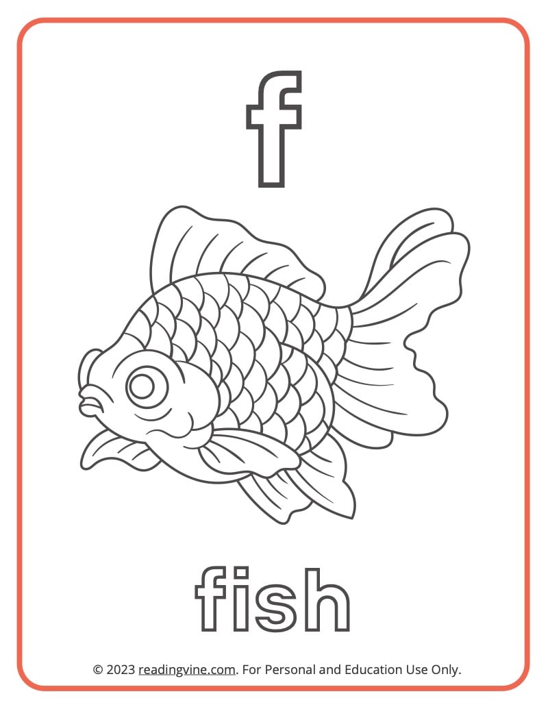 Letter f coloring pages