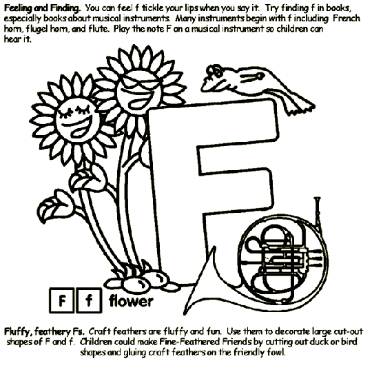 Alphabet f coloring page