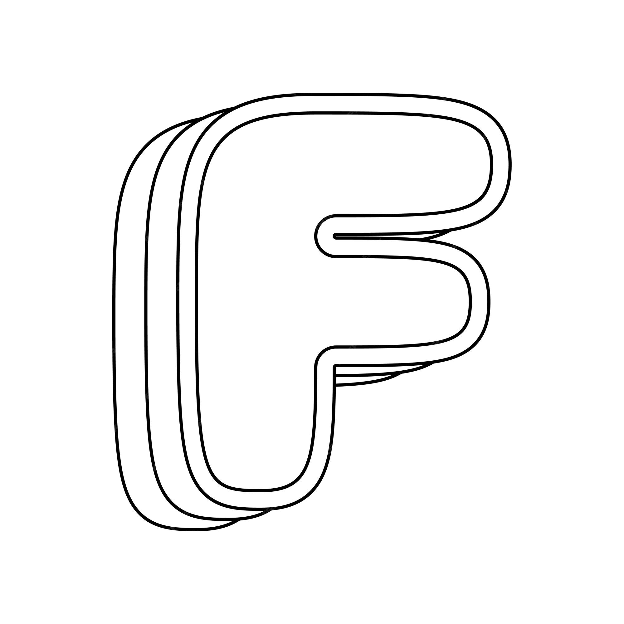 Premium vector coloring page with letter f for kids