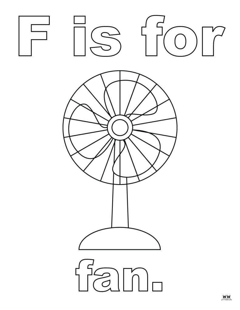 Letter f coloring pages