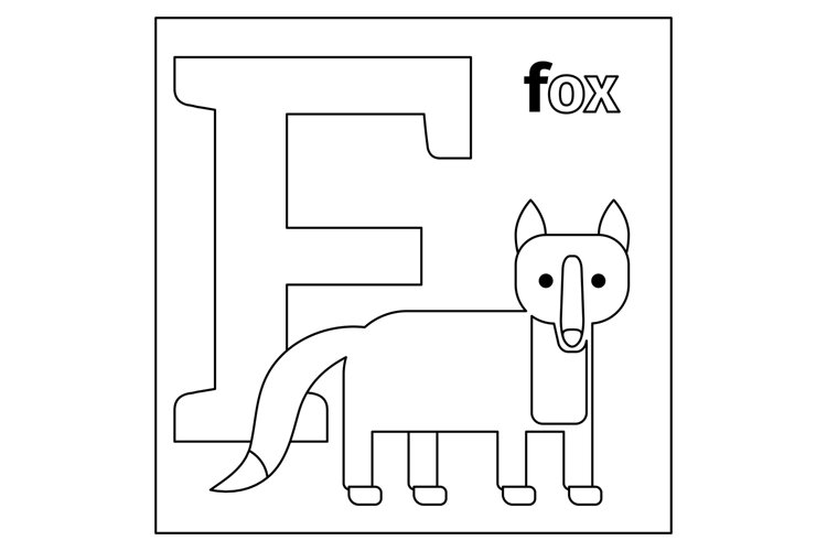 Fox letter f coloring page