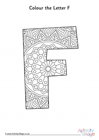 Letter f louring pages