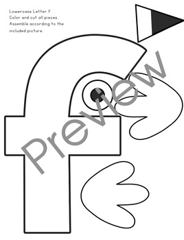 Lowercase letter f flamingo craft no prep by kendras kindergarten