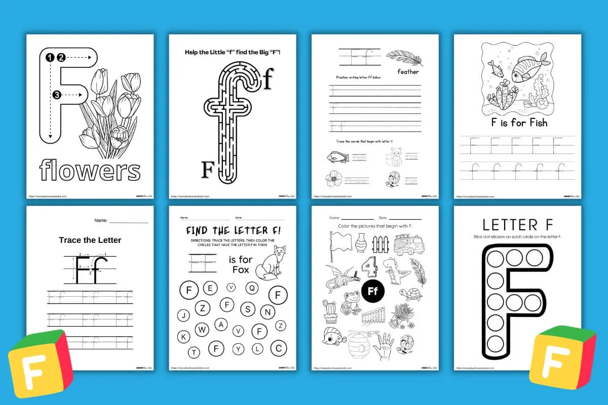 Free printable letter f worksheets