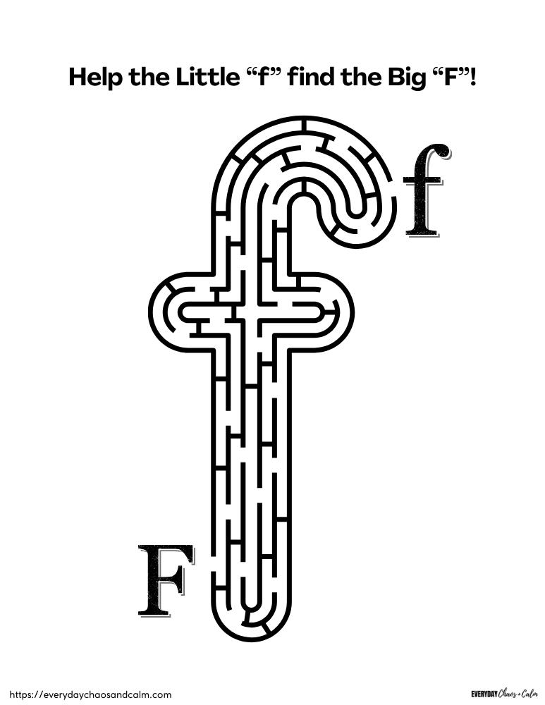 Free printable letter f worksheets