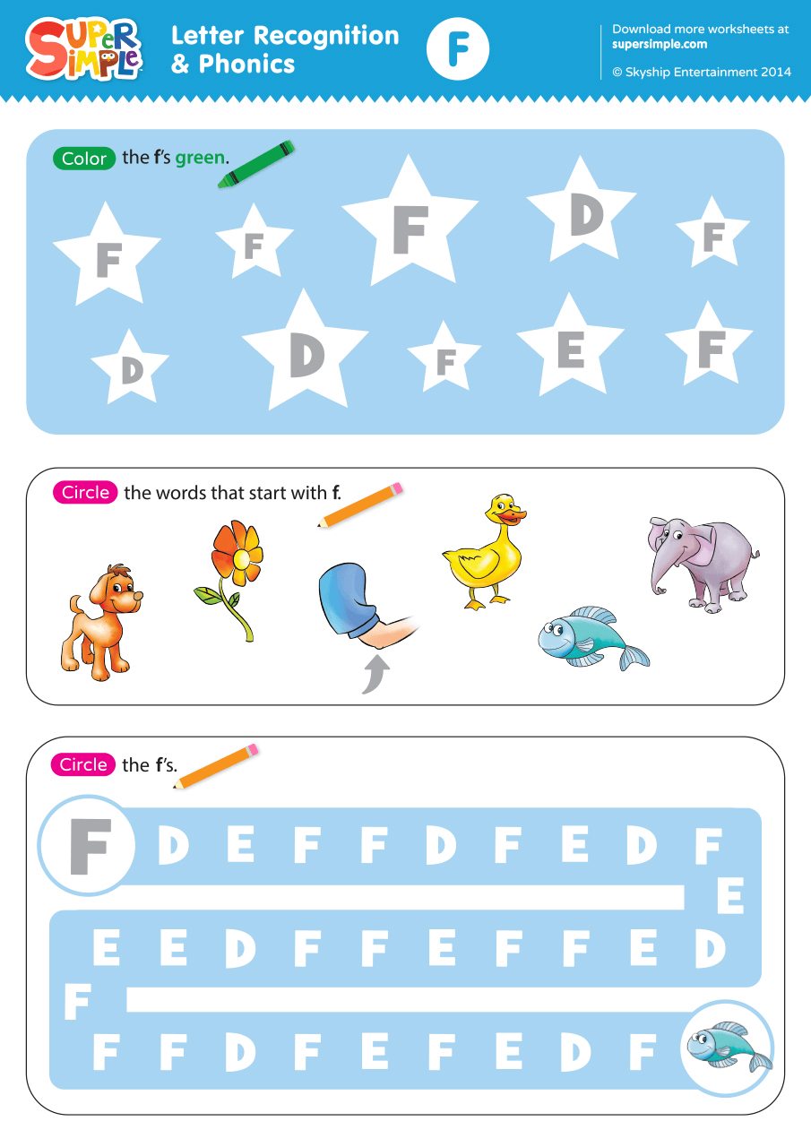 Letter recognition phonics worksheet