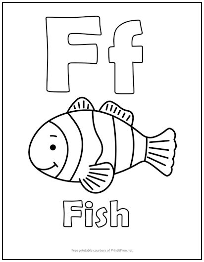 Alphabet letter âfâ coloring page print it free