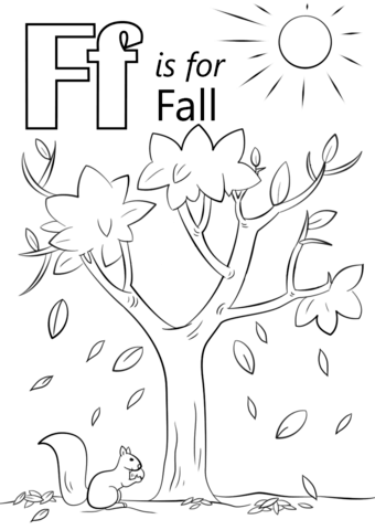 Letter f is for fall coloring page free printable coloring pages