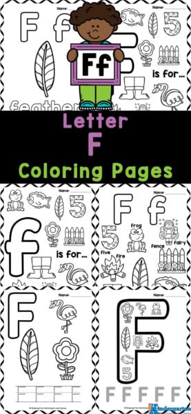 Free printable letter f coloring sheet pages for kids