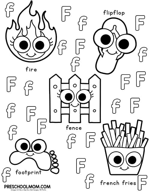 Letter f preschool printables