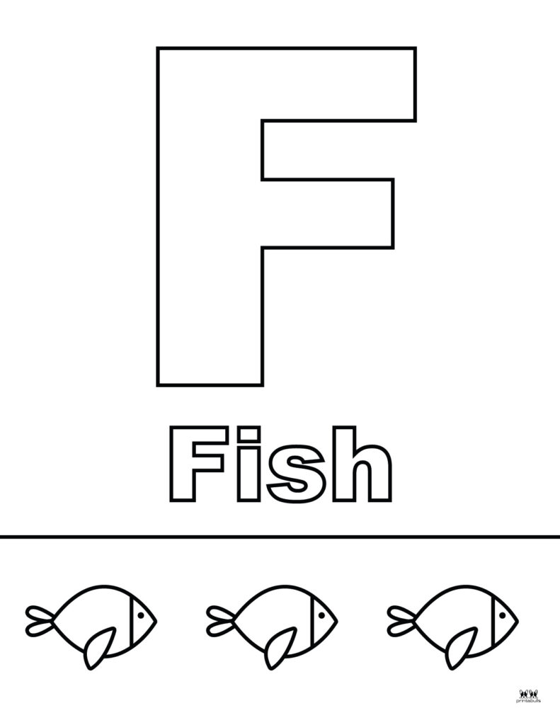 Letter f coloring pages