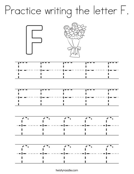 Practice writing the letter f coloring page