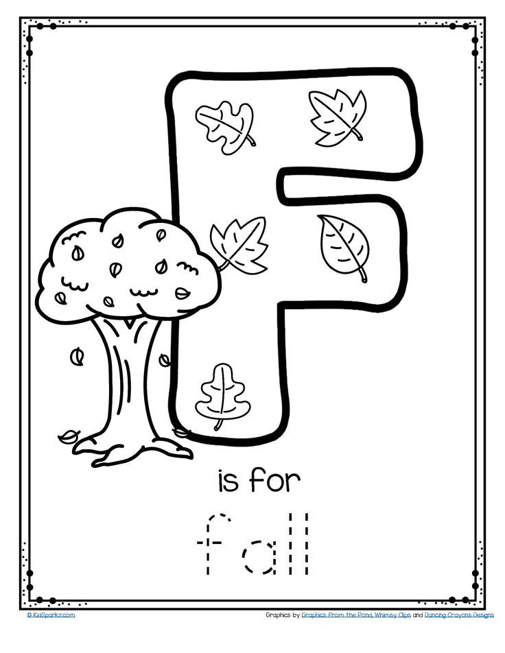 Free f is for fall trace and color letter printable freeprintable preschool fallâ fall preschool activities fall preschool worksheets fall worksheets