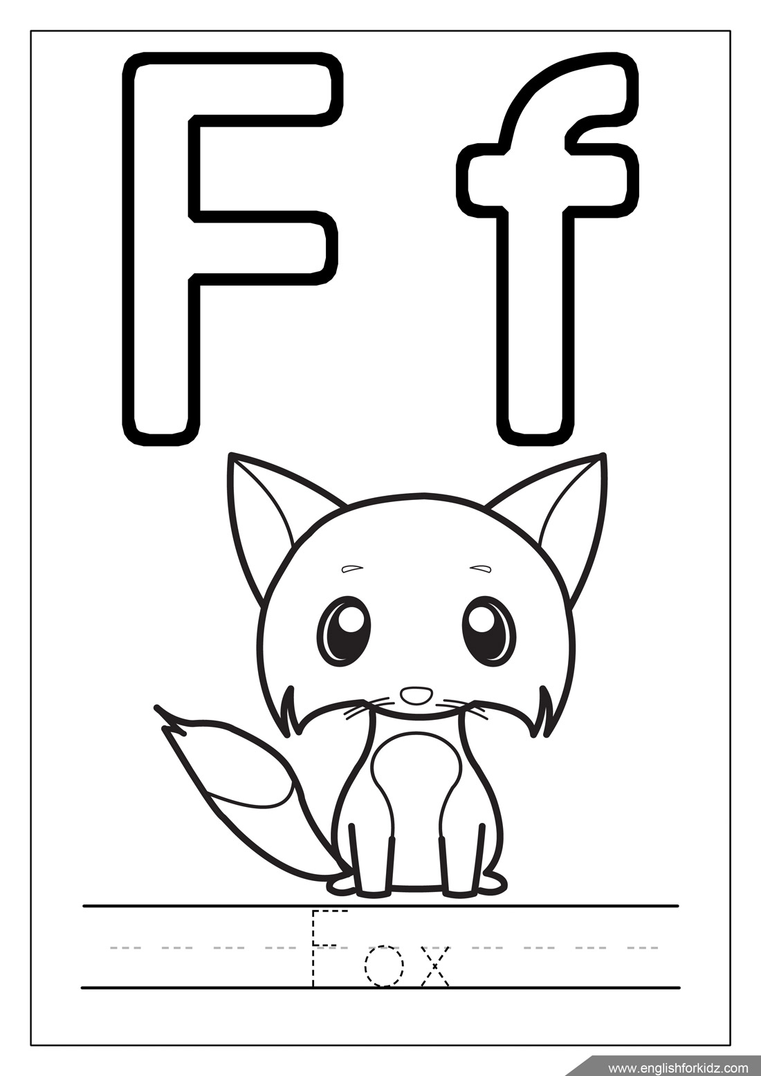 English for kids step by step letter f worksheets flash cards coloring pages