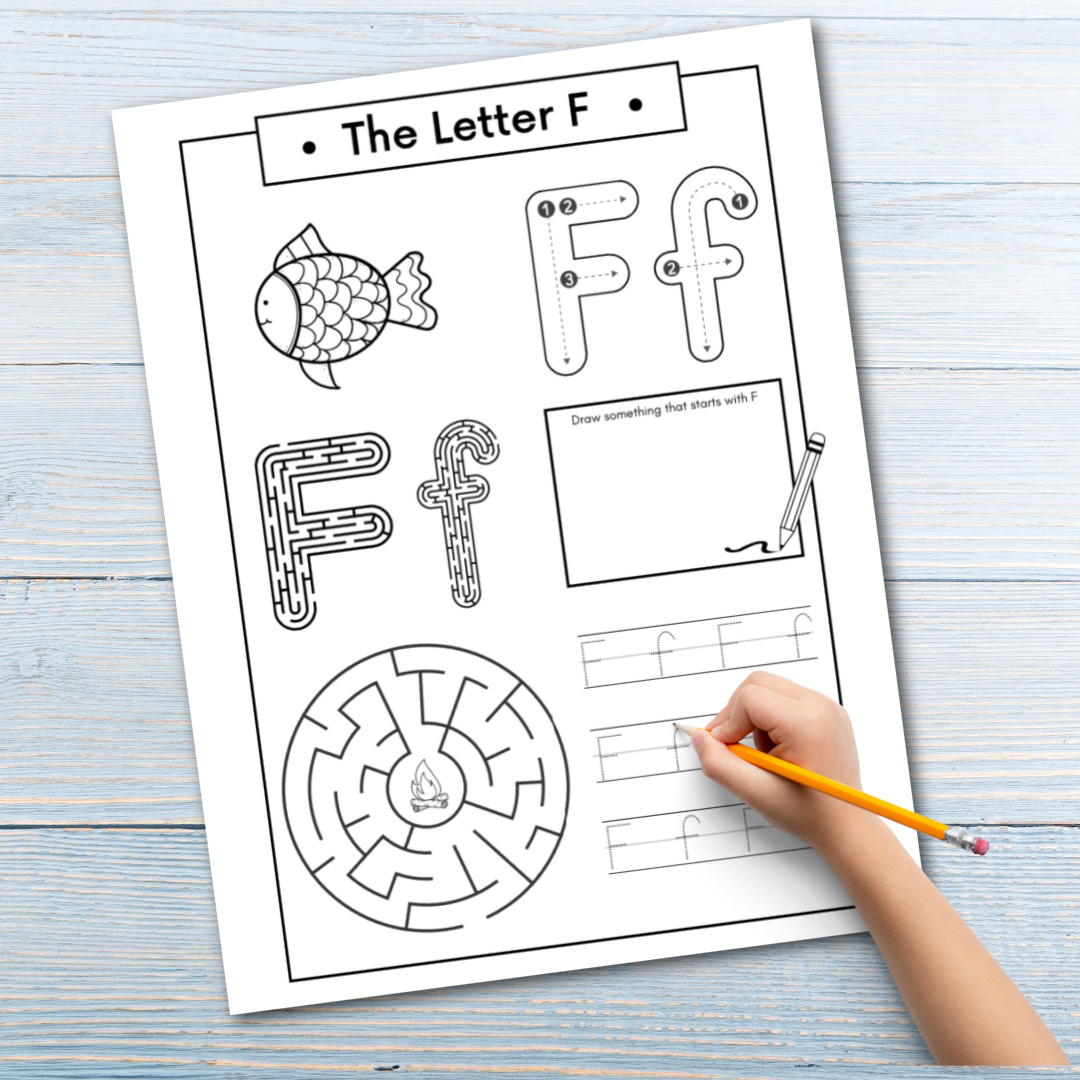 Free printable letter f preschool worksheets
