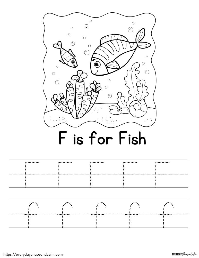 Free printable letter f worksheets