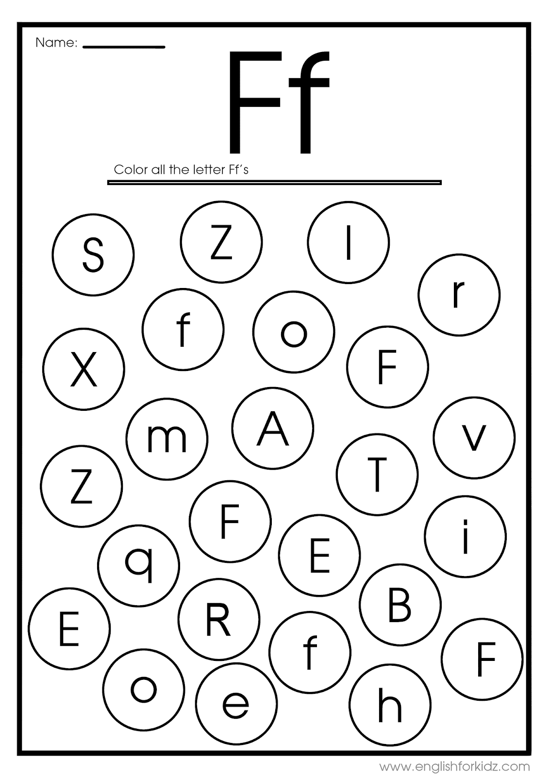 English for kids step by step letter f worksheets flash cards coloring pages