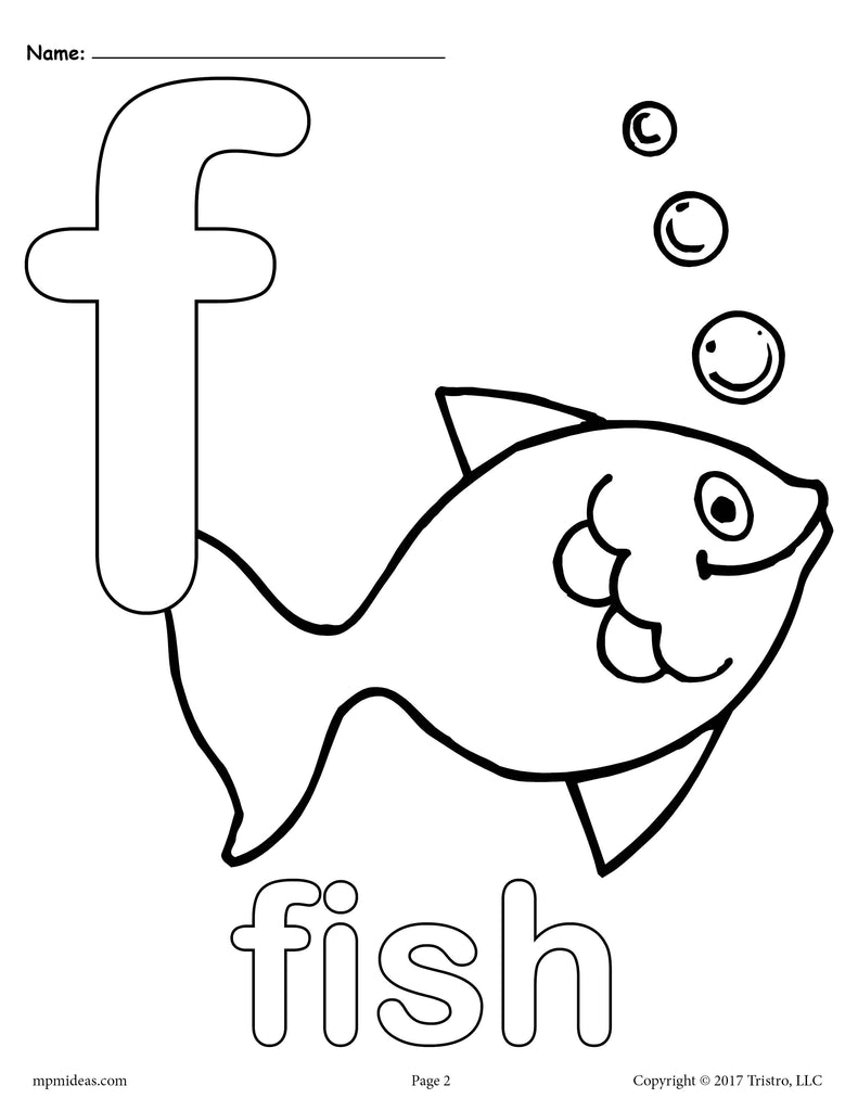 Letter f alphabet coloring pages