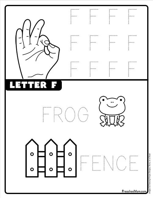 Letter f preschool printables