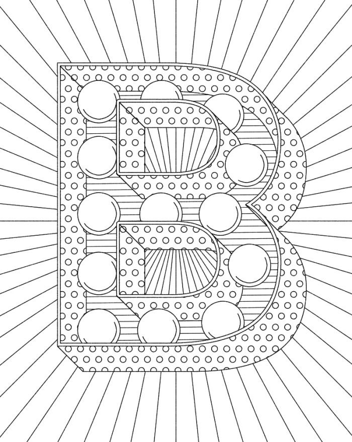 Adult coloring pages letters