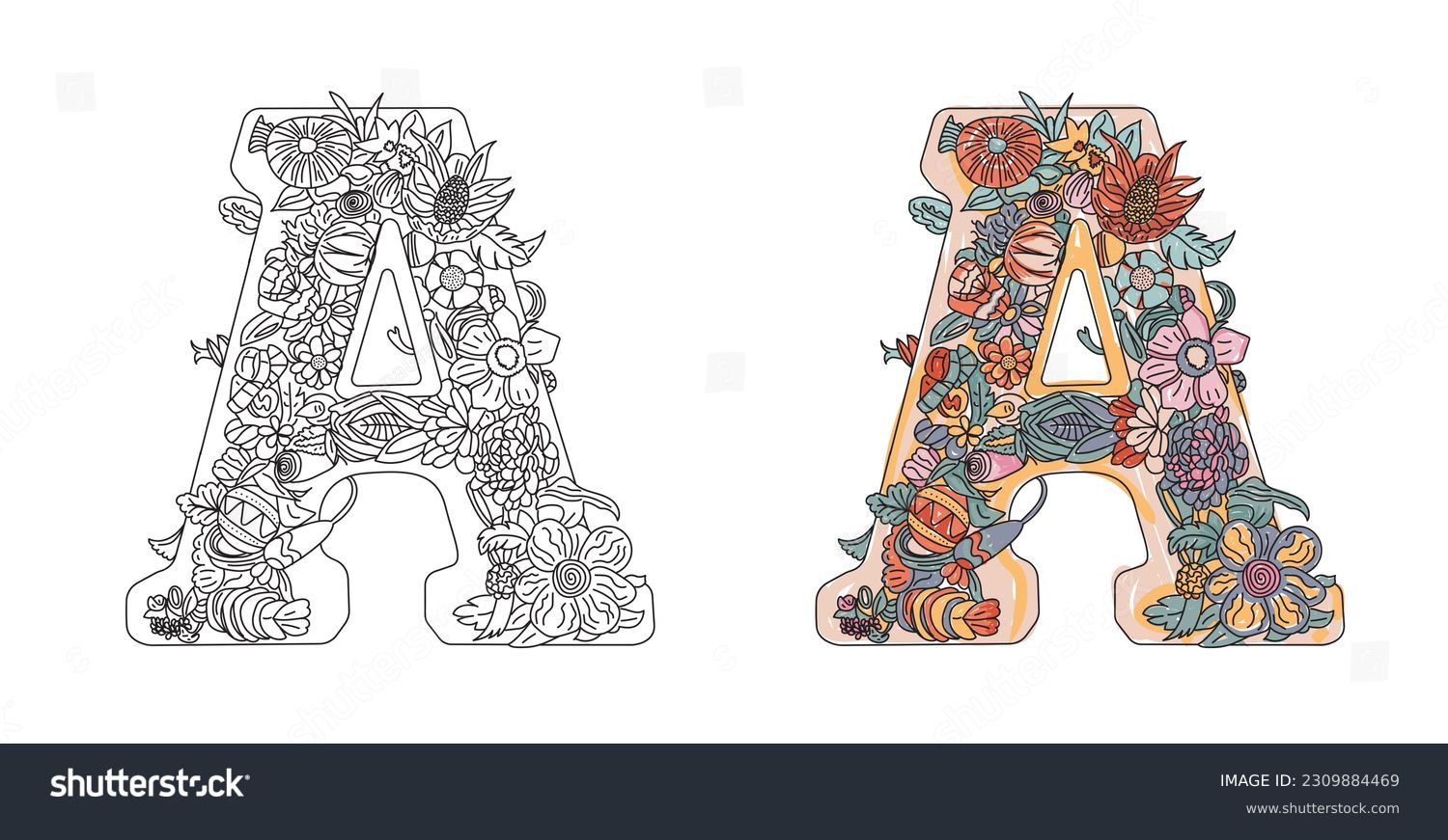 Adult colouring alphabet images stock photos d objects vectors